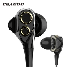 CBAOOO DT100 In Ear Earphones HIFI Sport Stereo Bass Earbuds 4 Speakers Headset 3 5MM Wired Earphone for xiaomi iphone phone