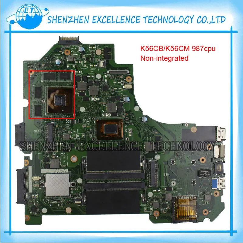 K56CB Laptop Motherboard for ASUS with 987 CPU Non integrated K56CM mainboard 100 Tested Free Shipping