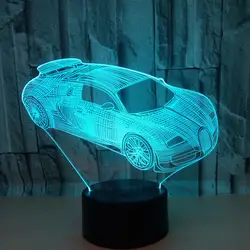 Новый спортивный автомобиль 3d ночник пульт дистанционного управления настольные лампы для гостиной красочные сенсорные 3d светодиодные