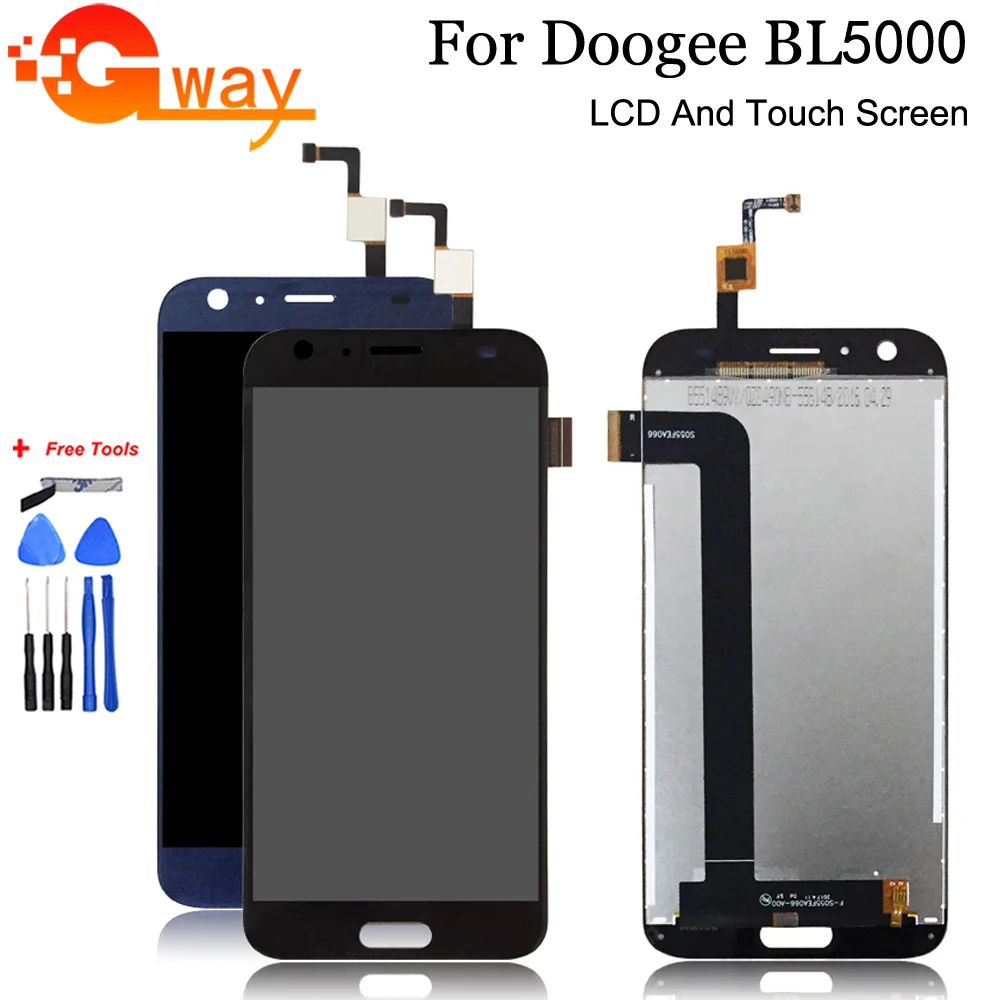 Скидка Для 5,5 дюймов Doogee BL5000 ЖК дисплей + сенсорный экран 100% протестированный экран дигитайзер сборка Замена + Бесплатные инструменты