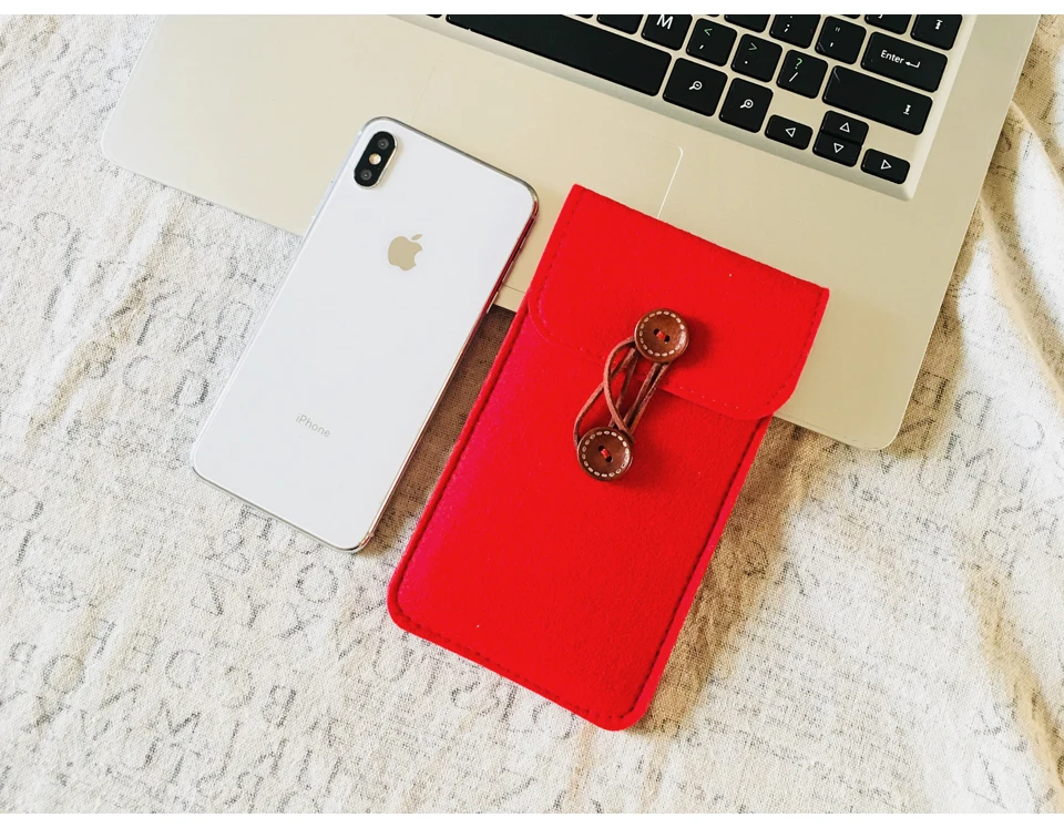 Handmade Wool Felt Phone Case Wallet Bag For iPhone X XS XS MAX Mobilephone Pouch Sleeve Bag Cover For Apple iPhone XR 6.1" Case iphone 7 cover