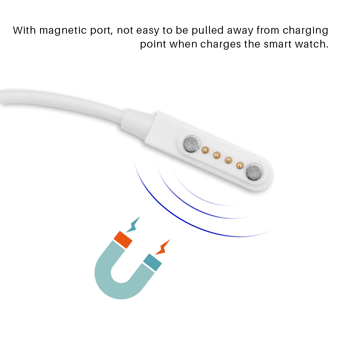 Магнитный шнур зарядного устройства для смарт часов с USB разъемом папа на 4 Pin