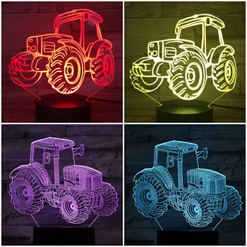 

night lamp neon 3D Illusion Lampara Led Gradient NightLight visual decorative lights Children Kids Gift Tractor Night Light LED