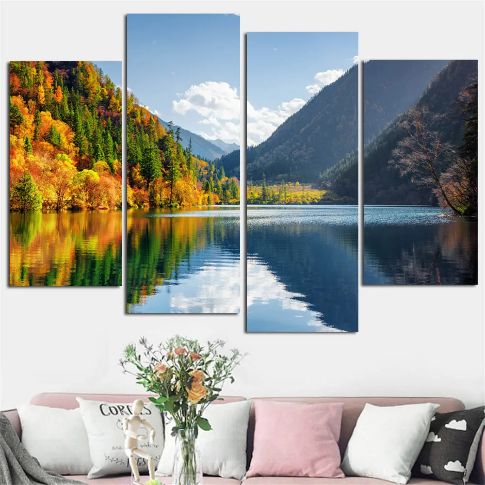 Buy Mountain Canvas Art Print Paintings Lake River