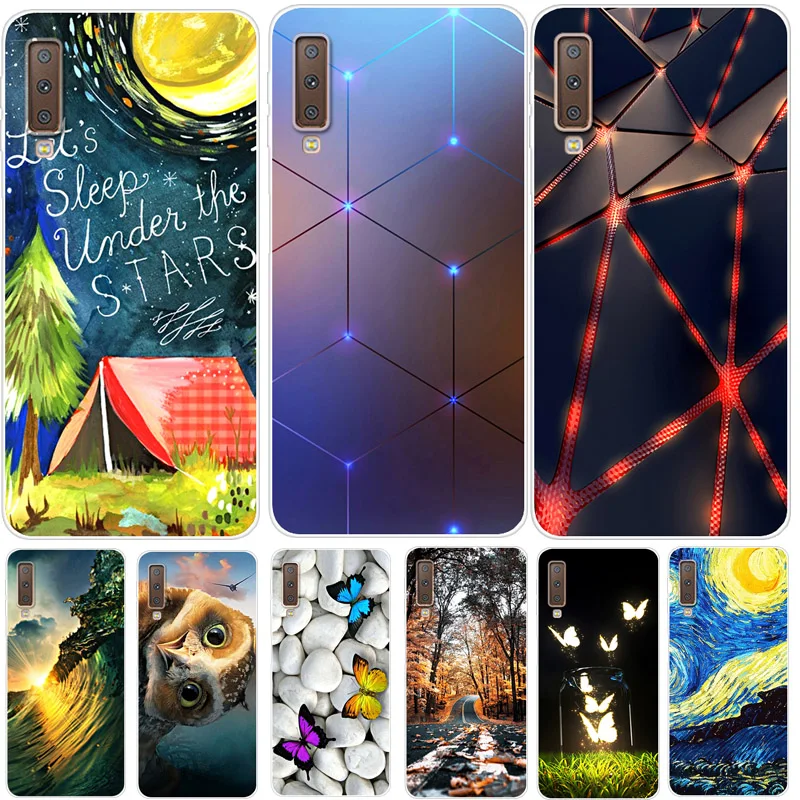 

For Samsung Galaxy A7 2018 Soft Cases Phone Cover Silicone Printing Back Case Cover For Samsung A7 2018 A750 A750F 6.0 Inch Capa