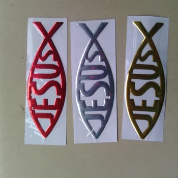 

Car Sticker 3d Soft Plastic Three-dimensional Stickers Jesus Christian Car Stickers（Silver out of stock, only red and gold）