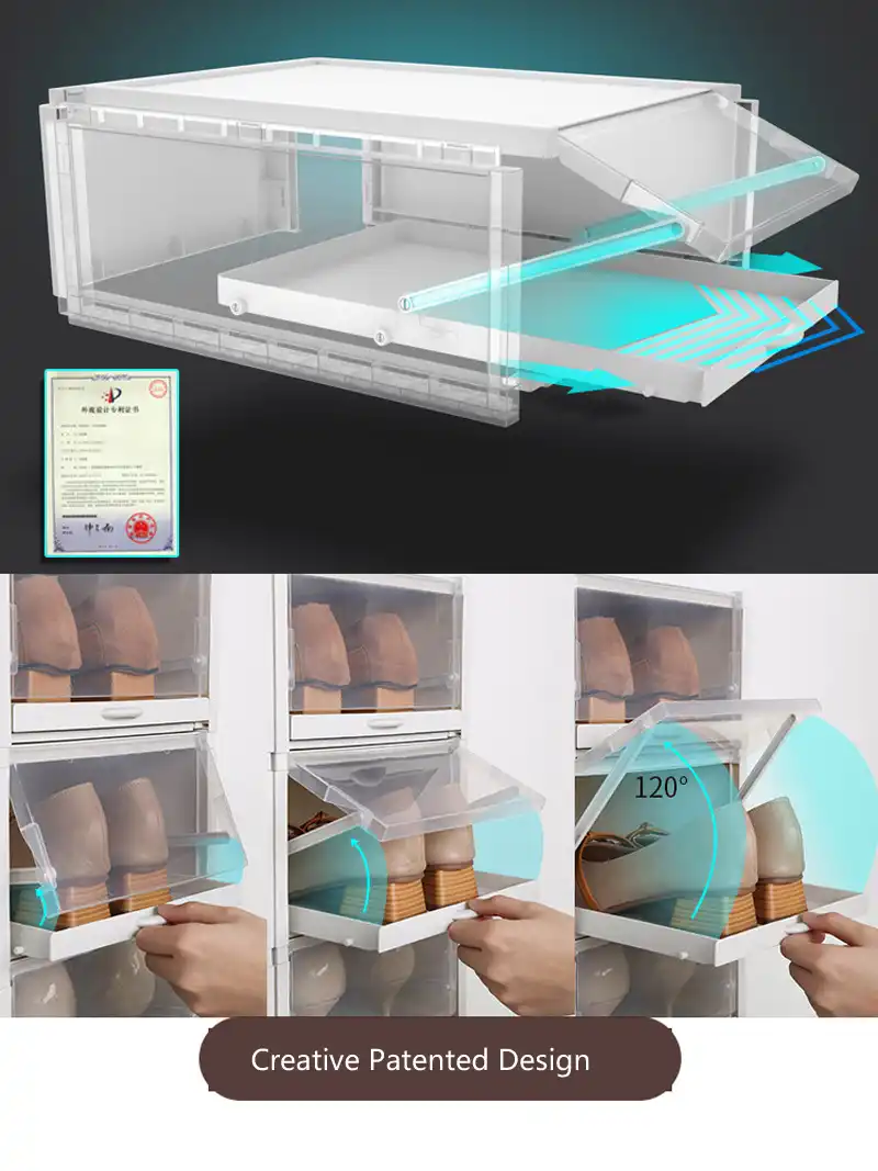 stackable clear shoe drawers on 3pcs Set Plastic Pull Shoe Storage Box Container Case Transparent Clear Stackable Shoes Boxes Cabinet Organizer Flip Drawer Storage Boxes Bins Aliexpress