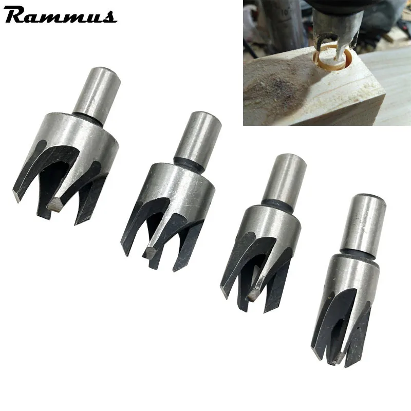 4pcs Wood Plug Cutter Cutting Tool Woodwork Plug Cutting Drill Bit Set