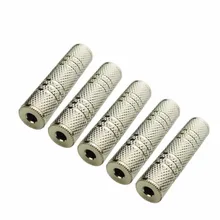 50pcs metal Silver 3 5mm 1 8 Stereo TRS Female to 3 5mm Female Jack Audio Headphone Coupler adapter connector