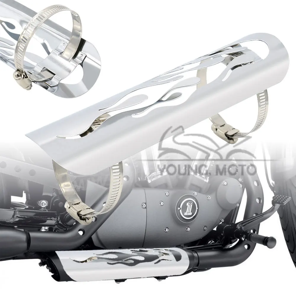 Motorcycle 9" Exhaust Muffler Silencer Pipes Heat Shield Cover Guard Decorative Frame for Harley