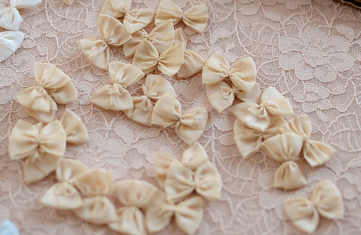 Little Baby Hair Grosgrain Ribbon Bow Baby Boutique Accessories Lace Bow Flowers Embellishment 40 PCS lace ribbon lace garment accessories lace sewing supplies lace hair accessories lace decoration lace accessories lace sewing accessories clothing accessories