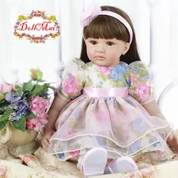 DollMai Bebes reborn принцесса малыш девочка 24 "60 см Силиконовые reborn Детские куклы игрушки лучший подарок для ребенка игрушки куклы reborn poupee