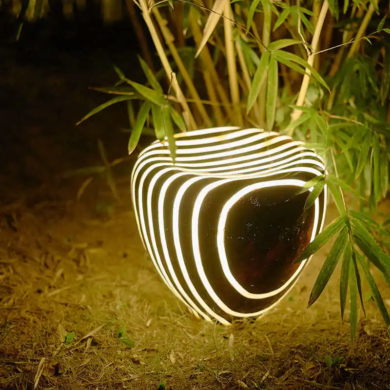 Imitação de Pedra Luz do Jardim da Resina Wecus Criativo Paisagem Jardim Parque Imitação Natural Gramado Luz 8 imitação de pedra gramado luz