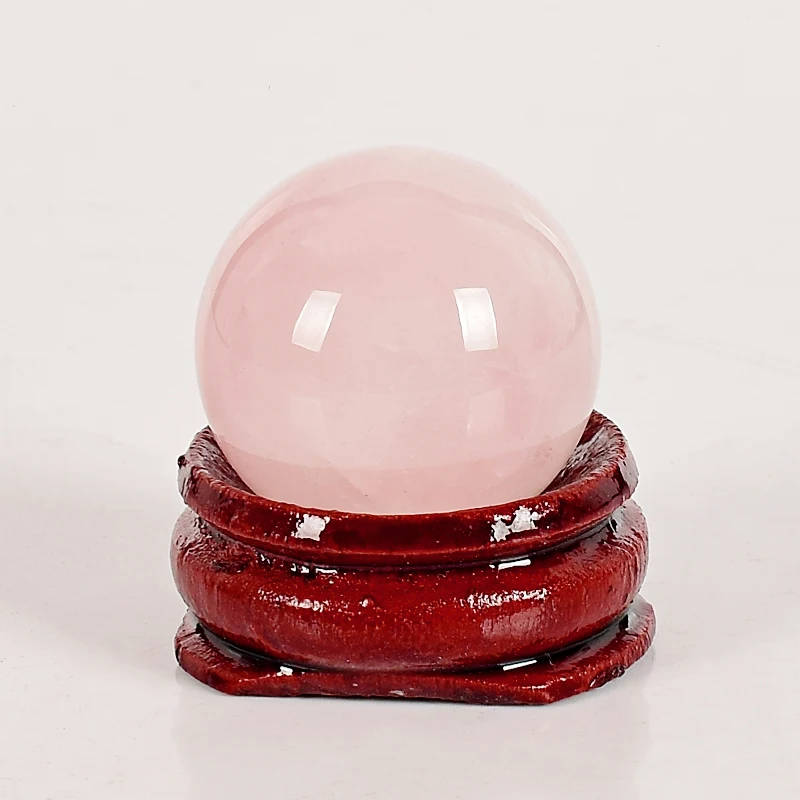 20mm Diameter rose quartz Crystal Balls with wooden base Hand massage mineral crystals Healing Chakra Reiki ball Home Decor | Дом и сад