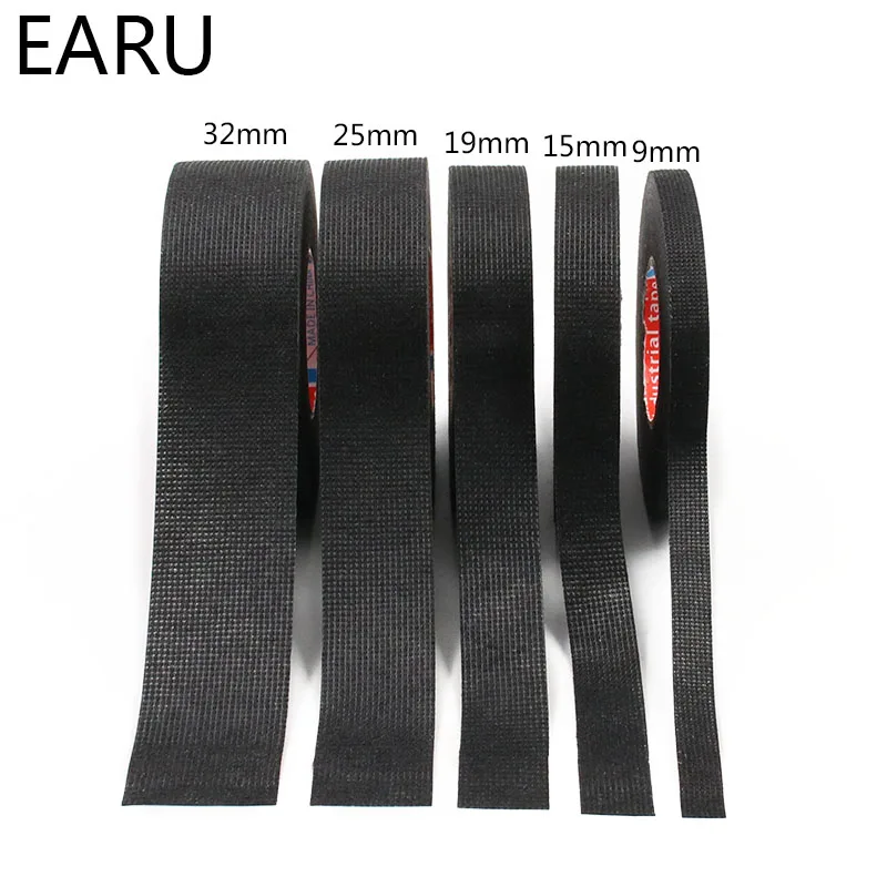 Adhesive Cloth Tape 1pc Heat-resistant For Car Auto Cable Harness Wiring Loom Protection Width 9/15/19/25/32MM Length 15M