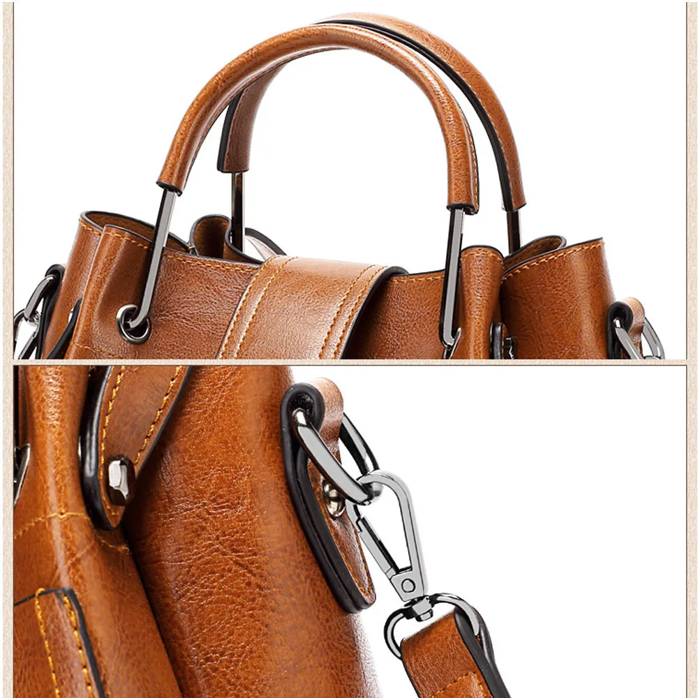 Женская сумка-мессенджер, винтажная сумка на плечо, женские сумки, дизайнерская Высококачественная женская сумка из восковой кожи