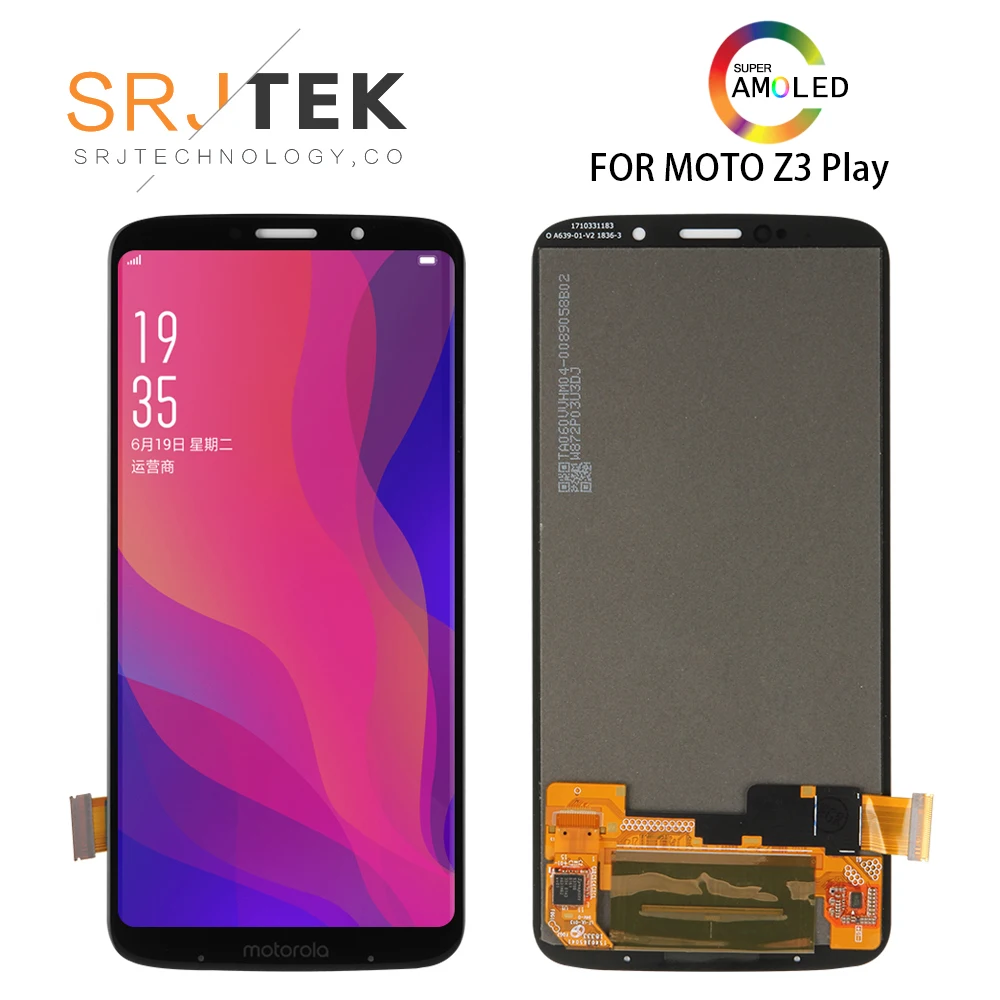 Для Motorola Moto Z3 Play XT1929 XT-1929 ЖК-дисплей с сенсорной панелью дигитайзер стекло сенсор сборка