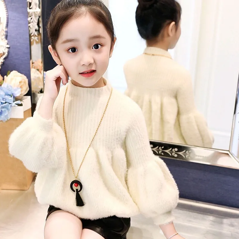 Christmas Lantern Sleeve Princess Baby Girls Sweater Winter Autumn Round Neck Thick Knitted Long Sleeve Knit Coats Girl Clothes Christmas Lantern Sleeve Princess Baby Girls Sweater Winter Autumn Round Neck Thick Knitted Long Sleeve Knit Coats Girl Clothes