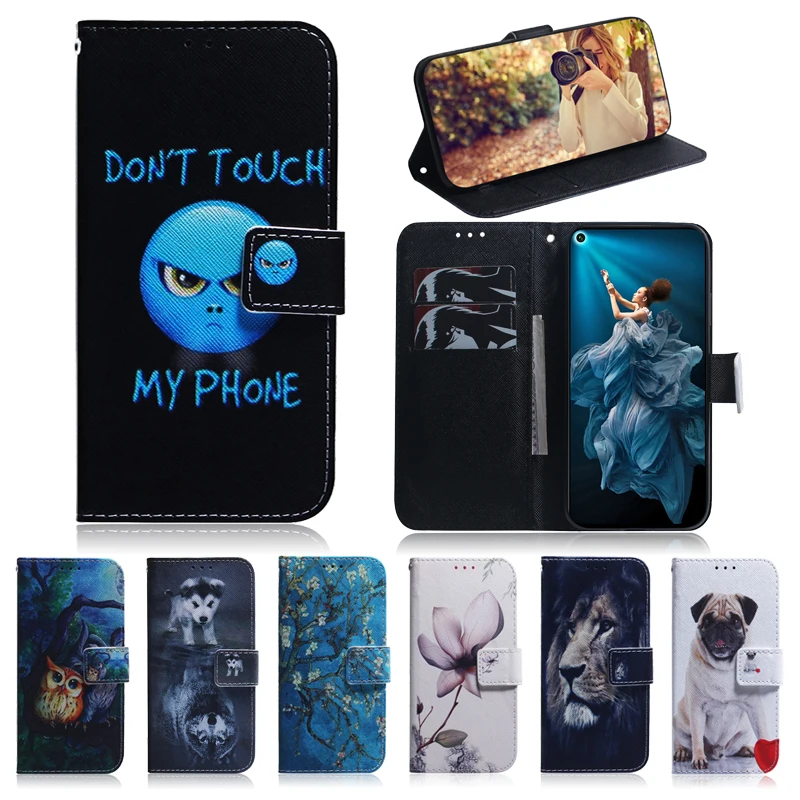 

For Huawei Honor 20 Wallet Case Painted Flip PU Leather Phone Cases For Huawei Honor20 Pro Case Stand BOOK Cover Honor 20Pro