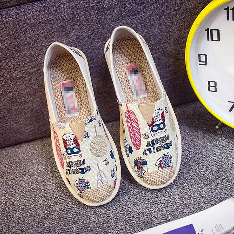 Mixed Colors Spring Summer Loafers Women Slip On Flat With Casual Canvas Shoes Designers Lazy Flats Shoes Woman Pregnant