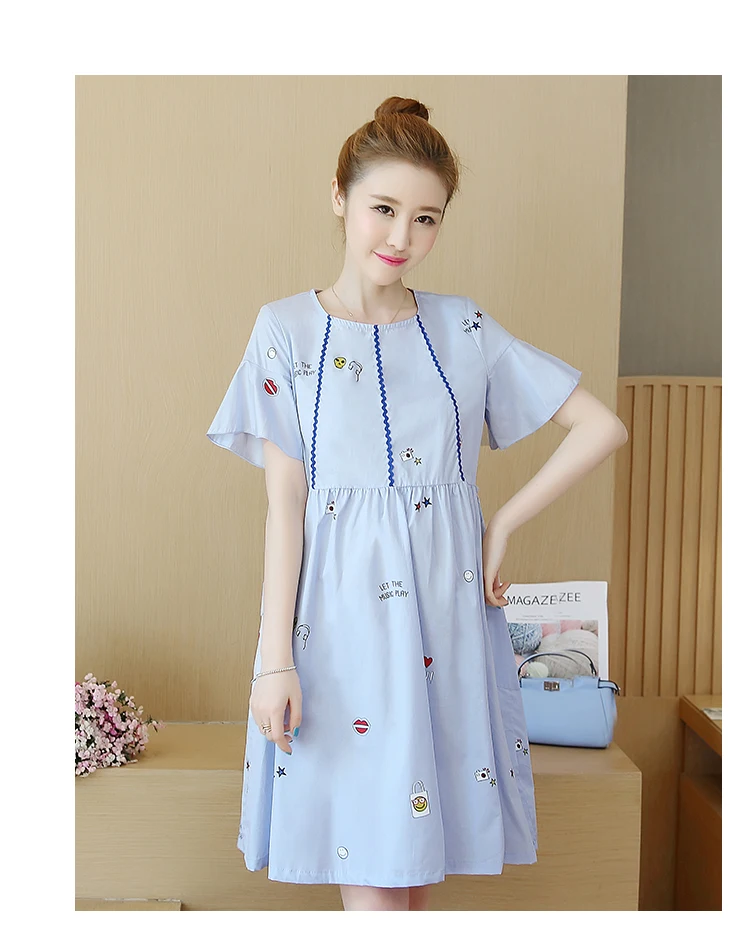coreana branco vestidos para grávidas de comprimento