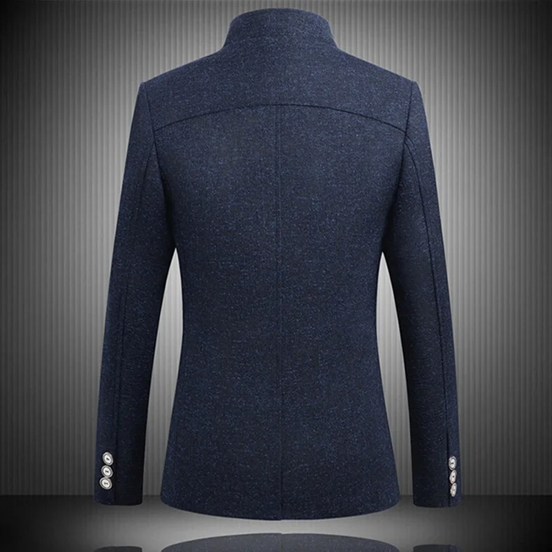 العلامة التجارية 2019 رجل خمر السترة معاطف الصينية نمط الأعمال عارضة موقف طوق الذكور السترة الستر سليم رجل رداء غير رسمية سترة