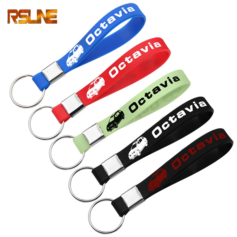 

Luminous Silicone Emblem Badge Car Key Ring for Skoda VRS Octavia 2 A7 A5 Superb Yeti Fabia Rapid Car Styling Accessories