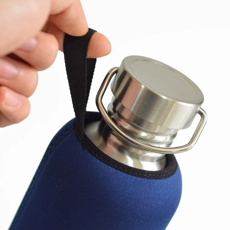 1000mL BPA Free Stainless Steel Water Bottle Leak proof Flask with Insulator Neoprene Bag for Yoga