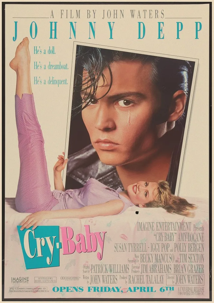 Джони Депп/Cry Baby принты домашний интерьер украшения Крафт Фильм Ретро плакат рисунок core наклейки на стену - Цвет: 8