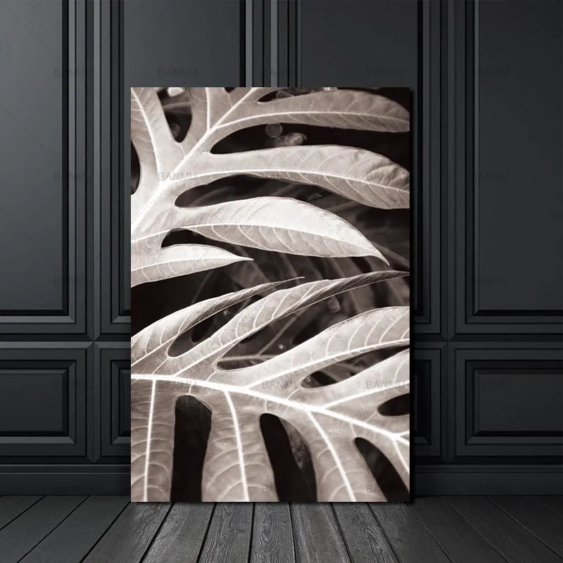 

Canvas Painting Print wall Scandinavian Leaf Nordic Abstract Spring Wall Pictures Living Room Art Decoration Picture No Frame