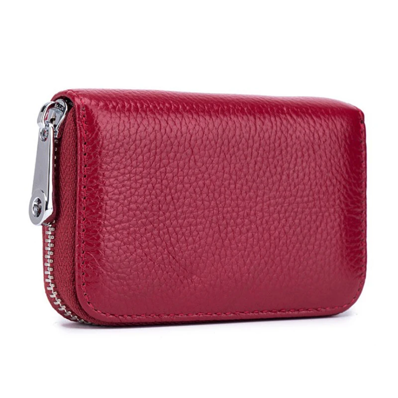 

Anti Rfid Leather Women's Wallet Men Rfid Blocking Zipper Wallets Unisex Genuine Leather Antitheft Clutch Small Coin Purses New
