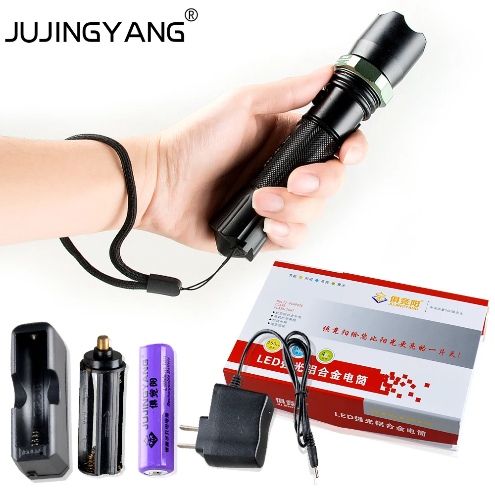 

Hot Aluminum alloy Rechargeable police hand light Waterproof Tactical 5W LED Q5 Zoom Flashlight with 18650 lithium battery