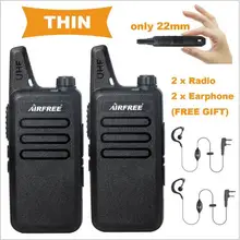 2PCs PMR446 Walkie Talkie AIRFREE AP-100 5W long range licence free PMR Two Way radio 16 Channels CE RoHS with CTCSS / DCS Codes