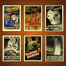 Póster de película de vaquero con publicidad Vintage, pinturas clásicas sobre lienzo, carteles de pared Vintage, pegatinas para decoración del hogar, regalo