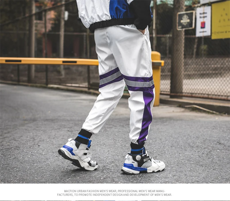 Loose Hip Hop Cargo Pants Men Camouflage Patchwork Harem Mens Trousers Streetwear  (58)