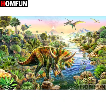 

HOMFUN 5D DIY Diamond Painting "Animal dinosaur" Full Drill Resin Diamond Embroidery Cross Stitch Home Decor A07141