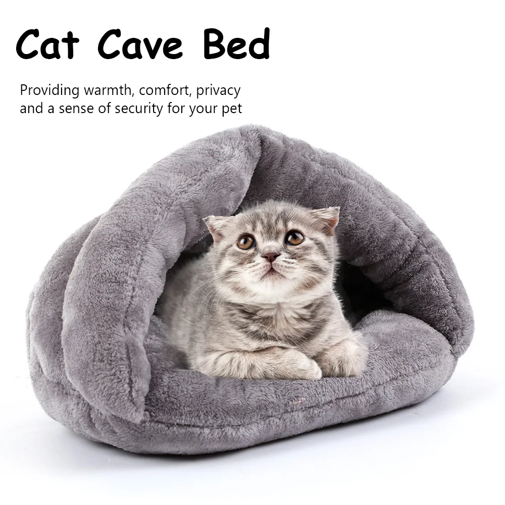 

2019 Warm Cat Pet Cave Bed PP Cotton Dogs Cats House Tent Kennel Foldable Doggy Cushion Basket Animal Bed Pets Product