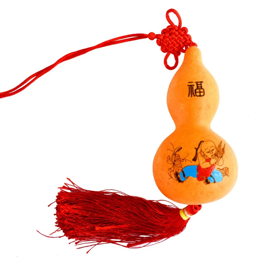 SOIMISS 3 Unids Calabaza Natural Chino Calabaza Seco Natural Buena Suerte Feng Shui Wu Lou Colgando Amuleto