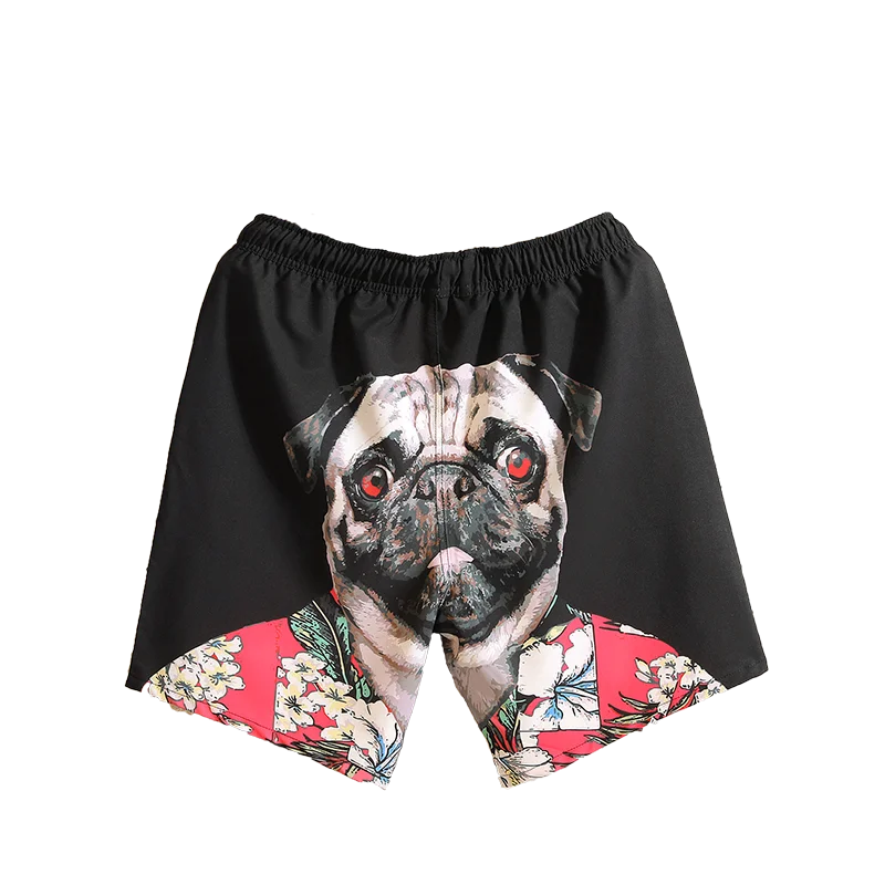 

New Arrival Men's Beach Shorts Quick Dry Dog Printing Men's Shorts Large Size Elastic Waist Men's Beach Shorts