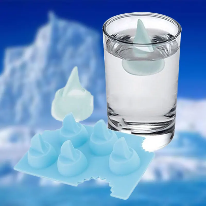 DIY Ice Cube Плесень плавник акулы Еда Класс силиконовые для льда Пудинг Плесень инструмент
