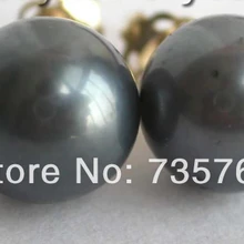 Xiuli 007 Природный 8 мм Пресной Воды Черный Жемчуг Круглый серьги 14 KGPT