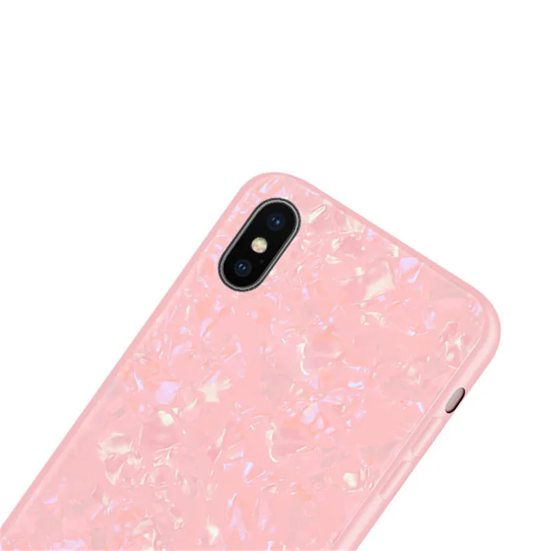 Для Coque iphone 7 чехол Роскошный закаленное стекло Жесткий Корпус Раковины чехол s для Fundas iphone X Xs Max 6 6s 7 8 Plus чехол для телефона