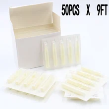 50 шт стерильные 9FT татуировки Советы ручка татуировка иглы поставка оборудования иглы татуировки Советы пластиковые одноразовые стеризованные насадки