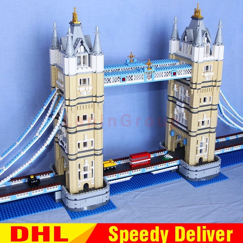 

LEPIN 17004 City Street London bridge Model Building Kits Assembling Brick Educational Gift lepinings Toys Clone 10214