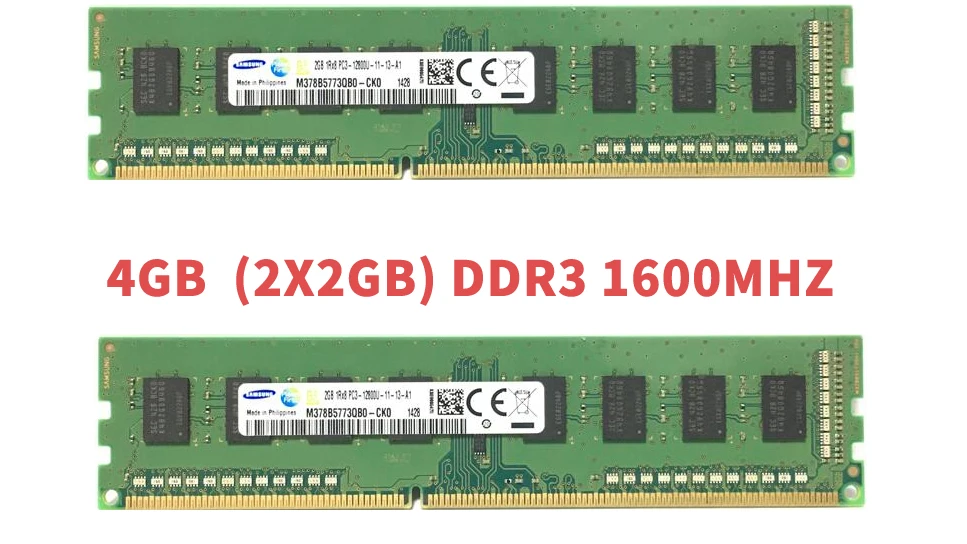 Samsung 2x двухканальный 4 Гб(2GBX2) 8 Гб(4GBX2) PC3 DDR3 ECC настольная память 1333 1600 МГц модуль 10600 12800 2 ГБ 4 ГБ 8 ГБ ram