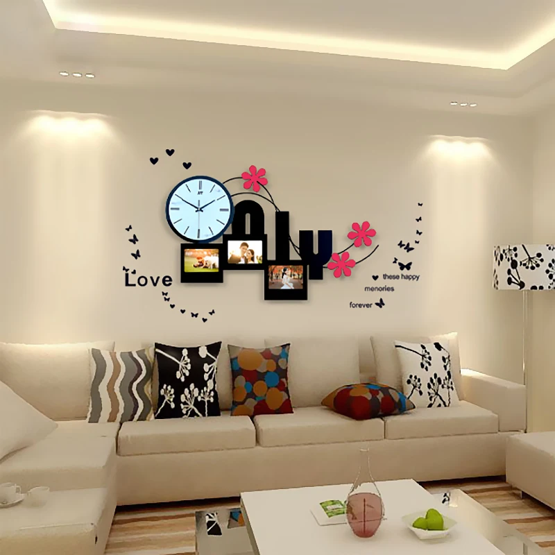 Long Reach Frame Creative Fashion Watches Modern Living Room Photo Long Reach Frame Creative Fashion Watches Modern Living Room Photo Wall Clock Mute Quartz Bedroom In Clocks From Home Garden On Aliexpress