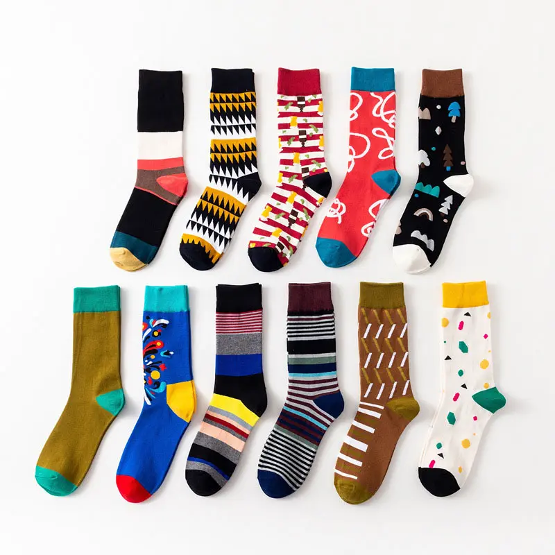 

1 Pair/Lot New Harajuku Men Socks Cotton High Tube Casual Personality Stripe Trend Male Couple Socks Unisex