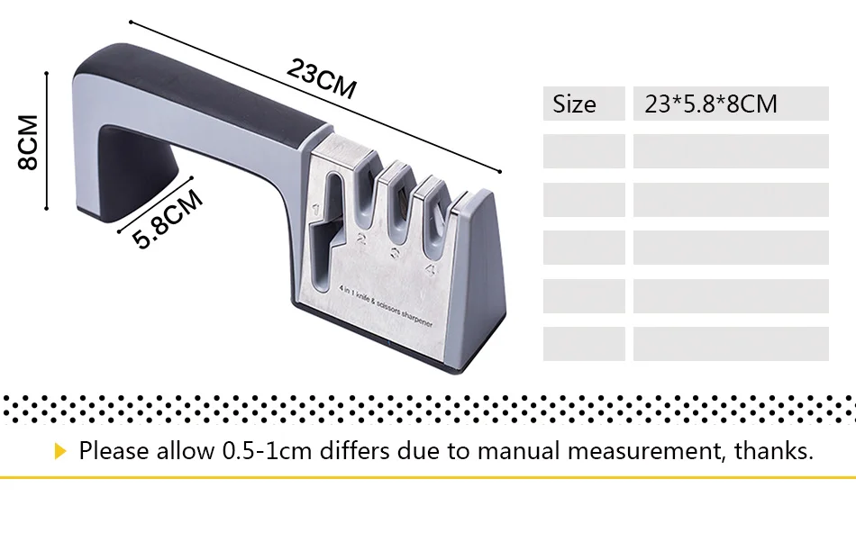 1 шт. многофункциональный нож Алмазная точилка из нержавеющей стали точильный камень вручение 4 штыка точильный камень кухонные аксессуары