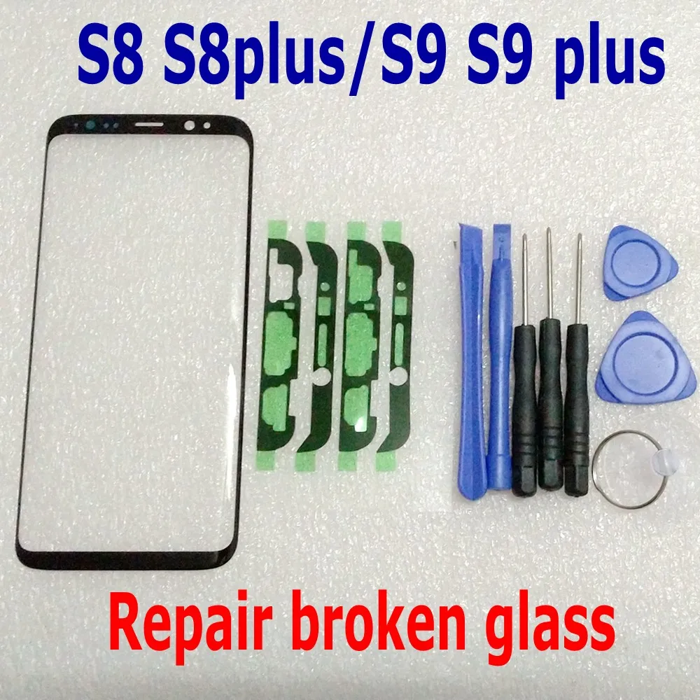 NEW Front Outer Screen Glass Lens Black Replacement For Samsung Galaxy