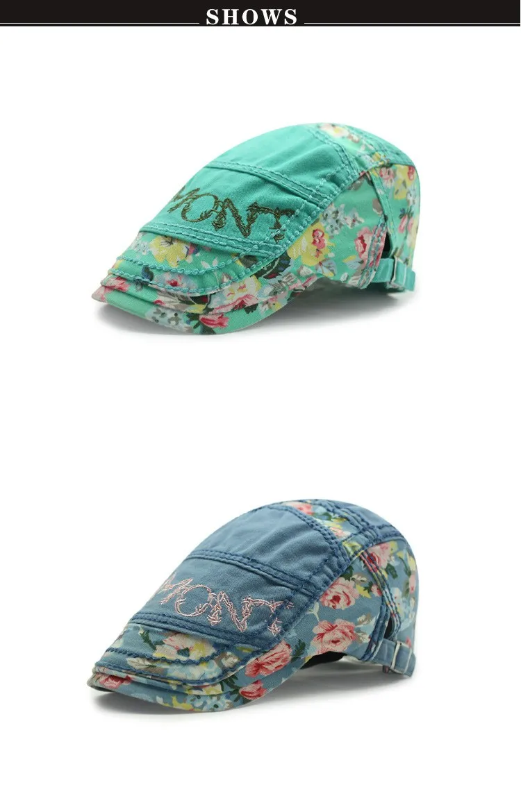 Новые Брендовые женские береты с цветочным узором берет женский беговой Солнцезащитная шляпа леди досуг солнцезащитный козырек